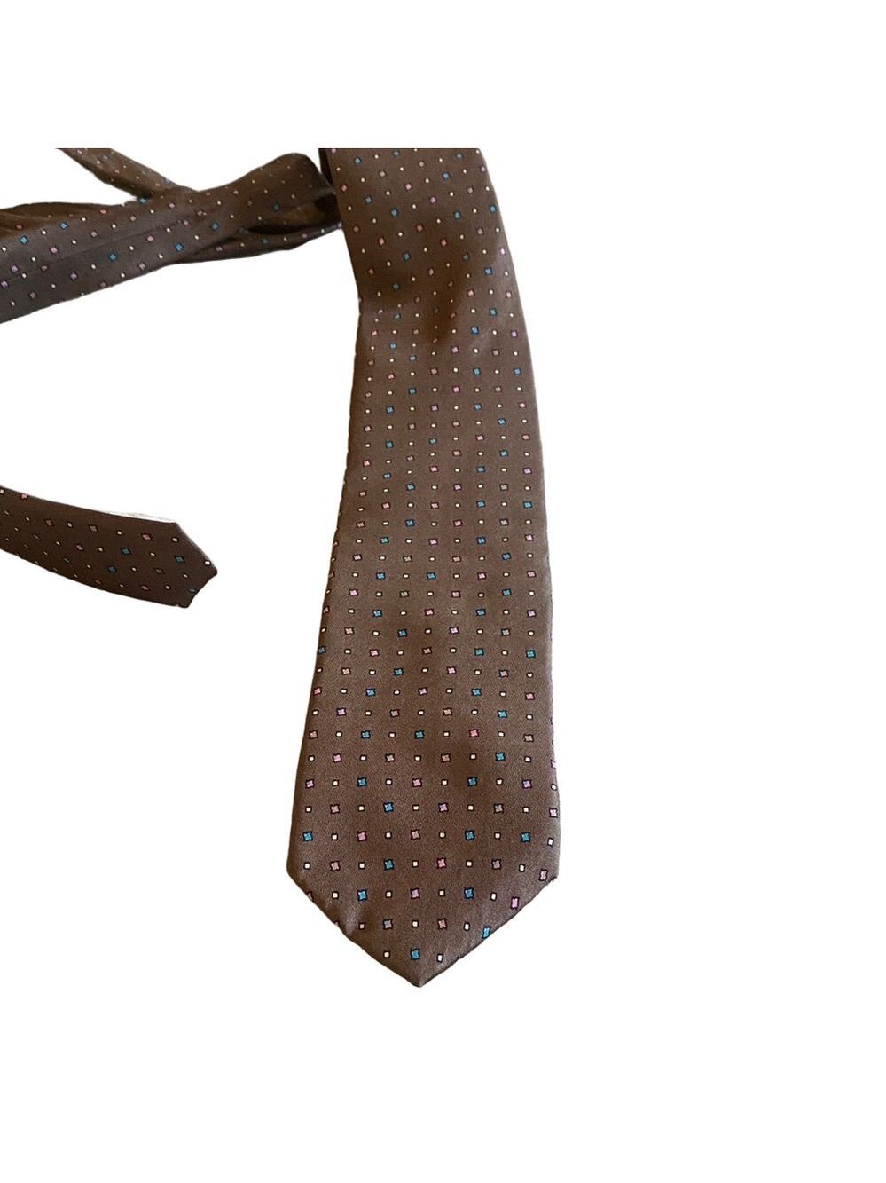 Dimitri Roma Brown Polka Dot Men’s Silk Tie – 55”
